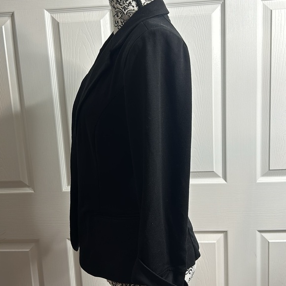 Catherine Malandrino Black One Button Soft Blazer Pockets Light Shoulder Pads M - Picture 2 of 6